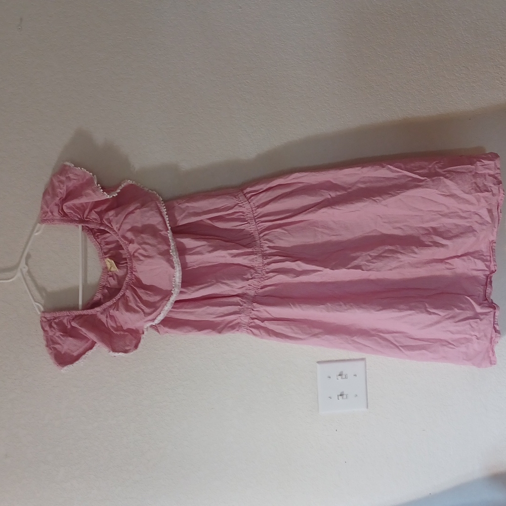 Off the shoulders dress size L, pink and white stripes